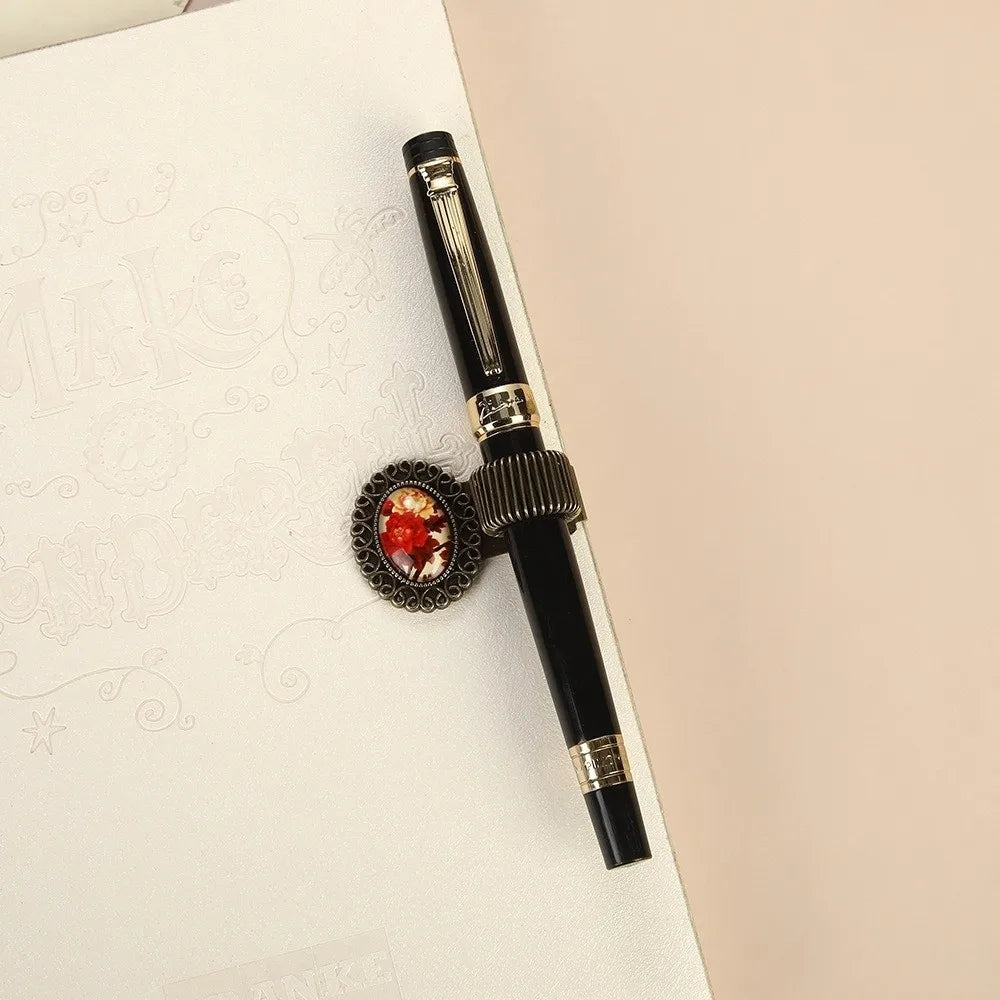 Vintage Zinc Alloy Elastic Pen Clip Holder for Journals Pen Clip Holder HIP