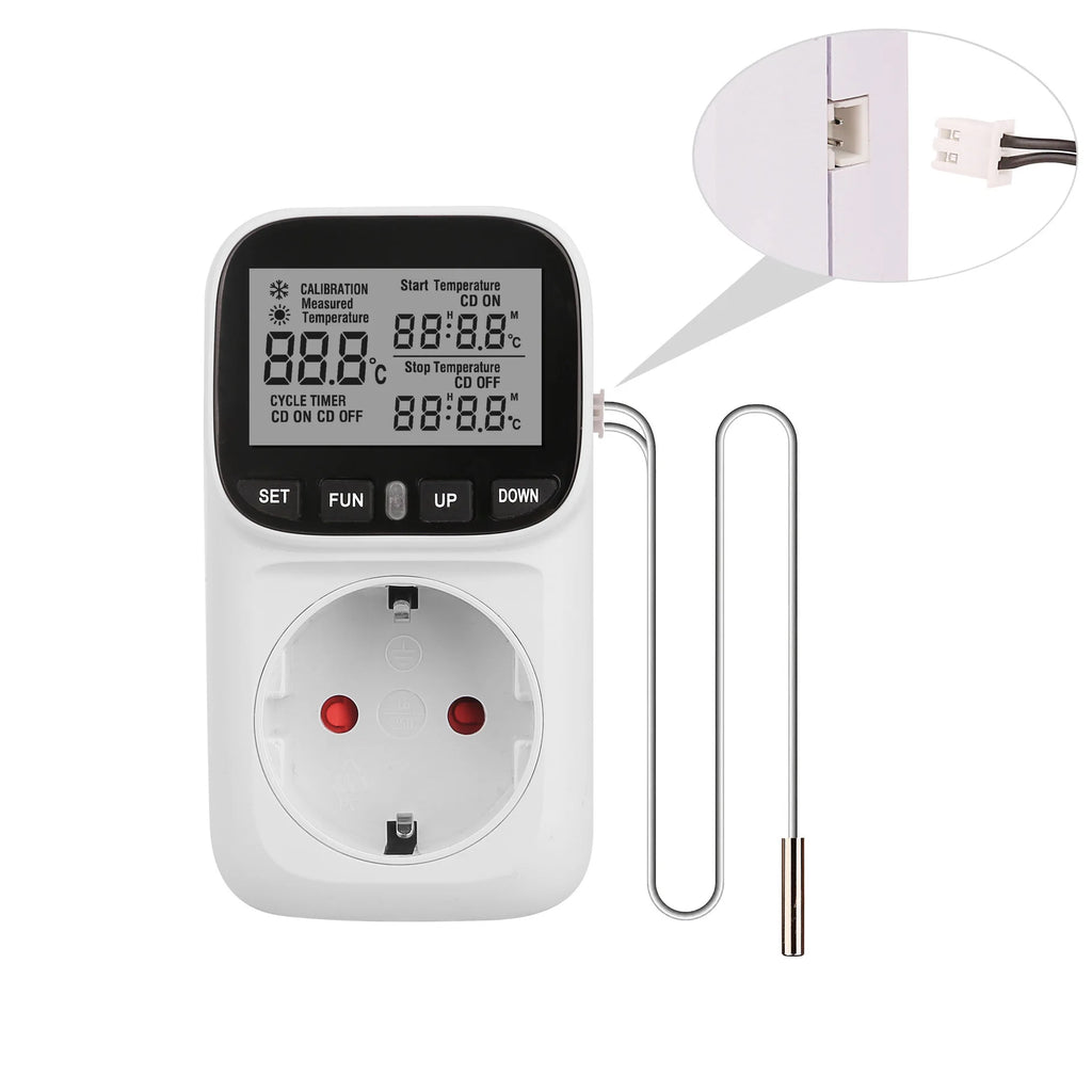 Digital Thermostat Socket EU Plug – Timer Temperature Controller Thermostat Controller Socket HIP EU no Backlight