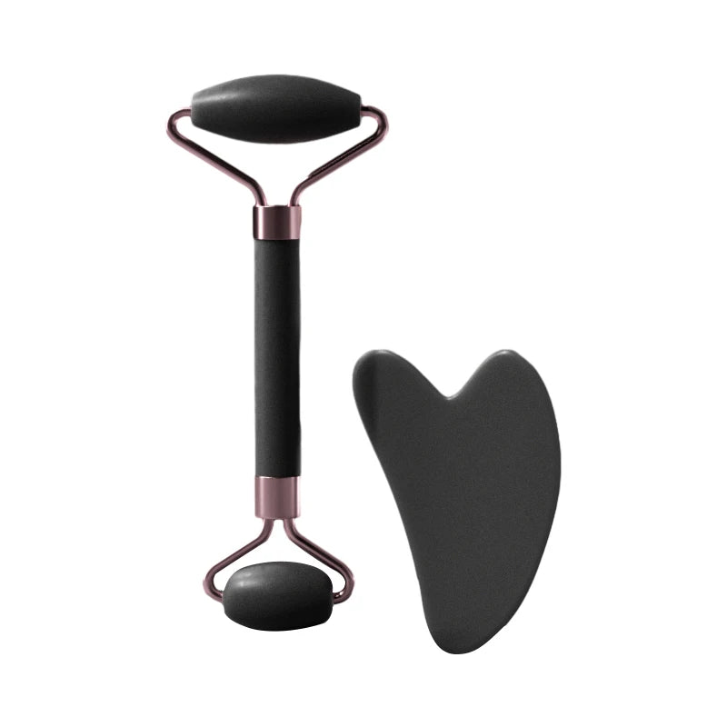 Resin Gua Sha Facial Massager & Roller Set – Skin Care Gua Sha Roller Set HIP C522-Black AB