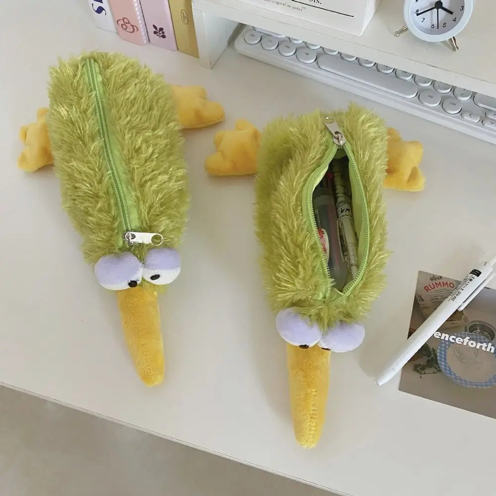 Kiwi Bird Plush Pencil Case – Large Capacity Pen Bag Plush Pencil Case HIP