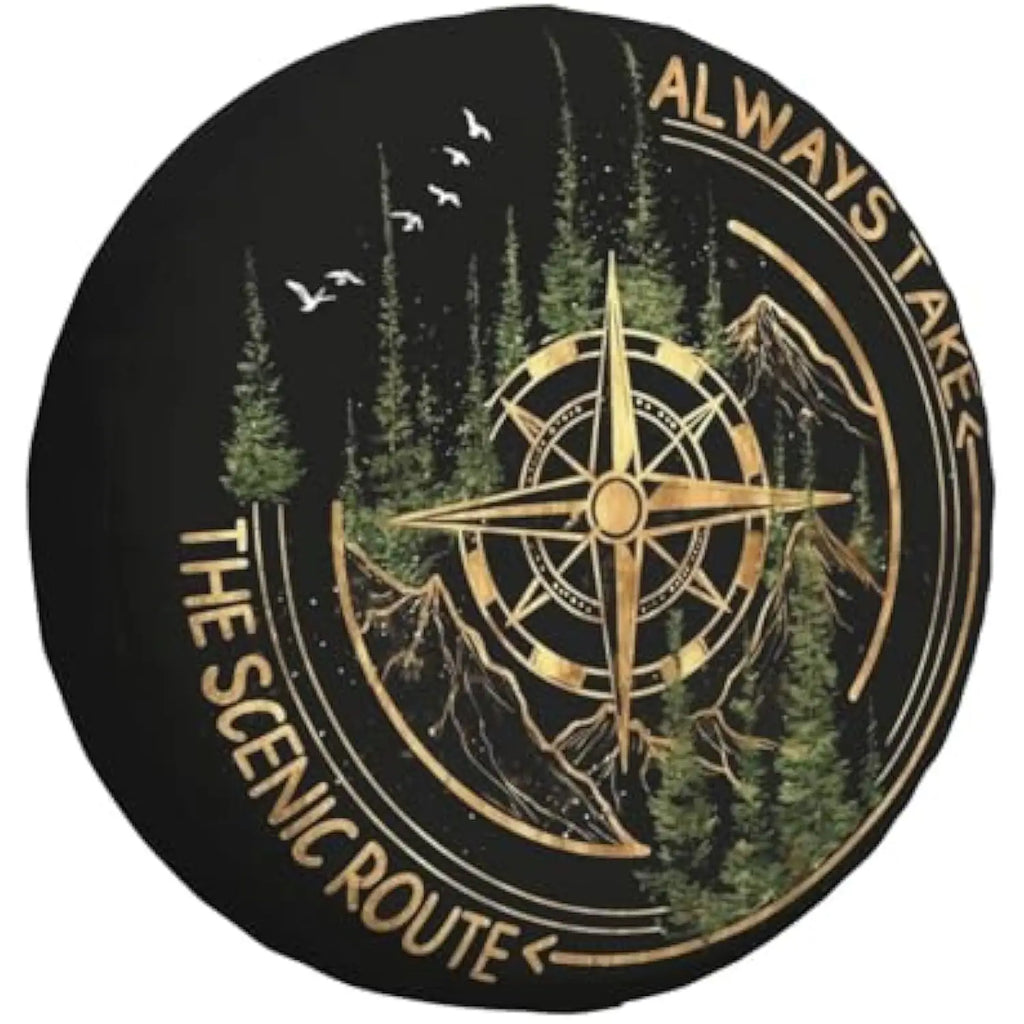 Compass Adventure Spare Tire Cover – Waterproof SUV Truck RV Spare Tire Cover HIP