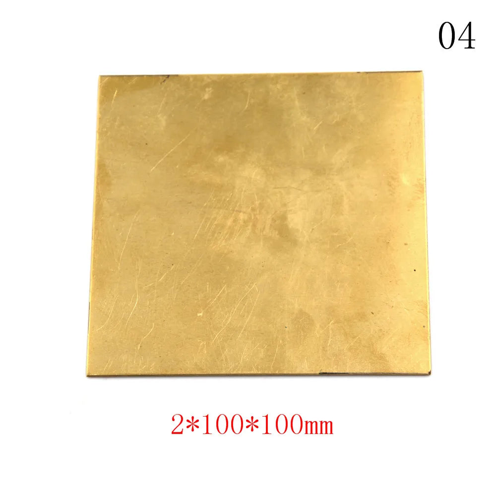 Brass Metal Sheet Foil Plate 100×100mm | 0.5–2mm DIY Parts Brass Metal Sheet HIP 2mmA4