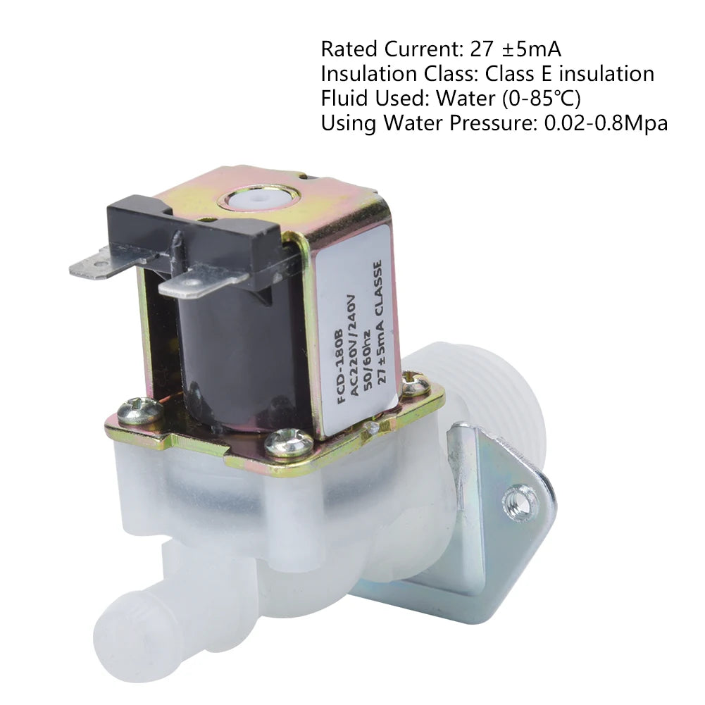 3/4in Electric Solenoid Valve Inlet 1-Way Plastic Connector for Home Using 220V Electric Water Valve Valve Solenoid Valve HIP