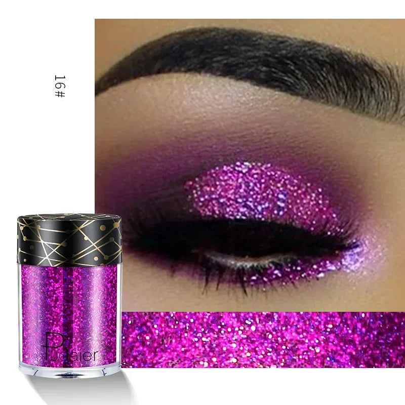New Glitter Eye Shadow Professional Makeup Monochrome Shining Eyeshadow Sequins Universal Party Cosmetic HIP 16
