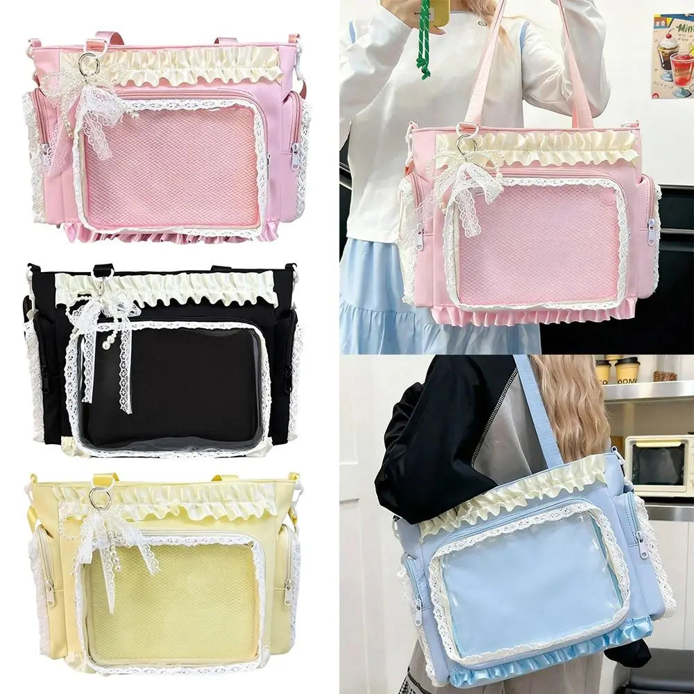 Y2K Japanese Ita Bag – Transparent Large Crossbody Tote Crossbody Tote Bag HIP