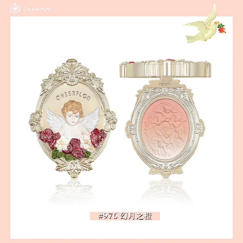 Cheerflor Angel Embossed Gradient Blush – Purple Pink 4.5g Powder Blush HIP 976