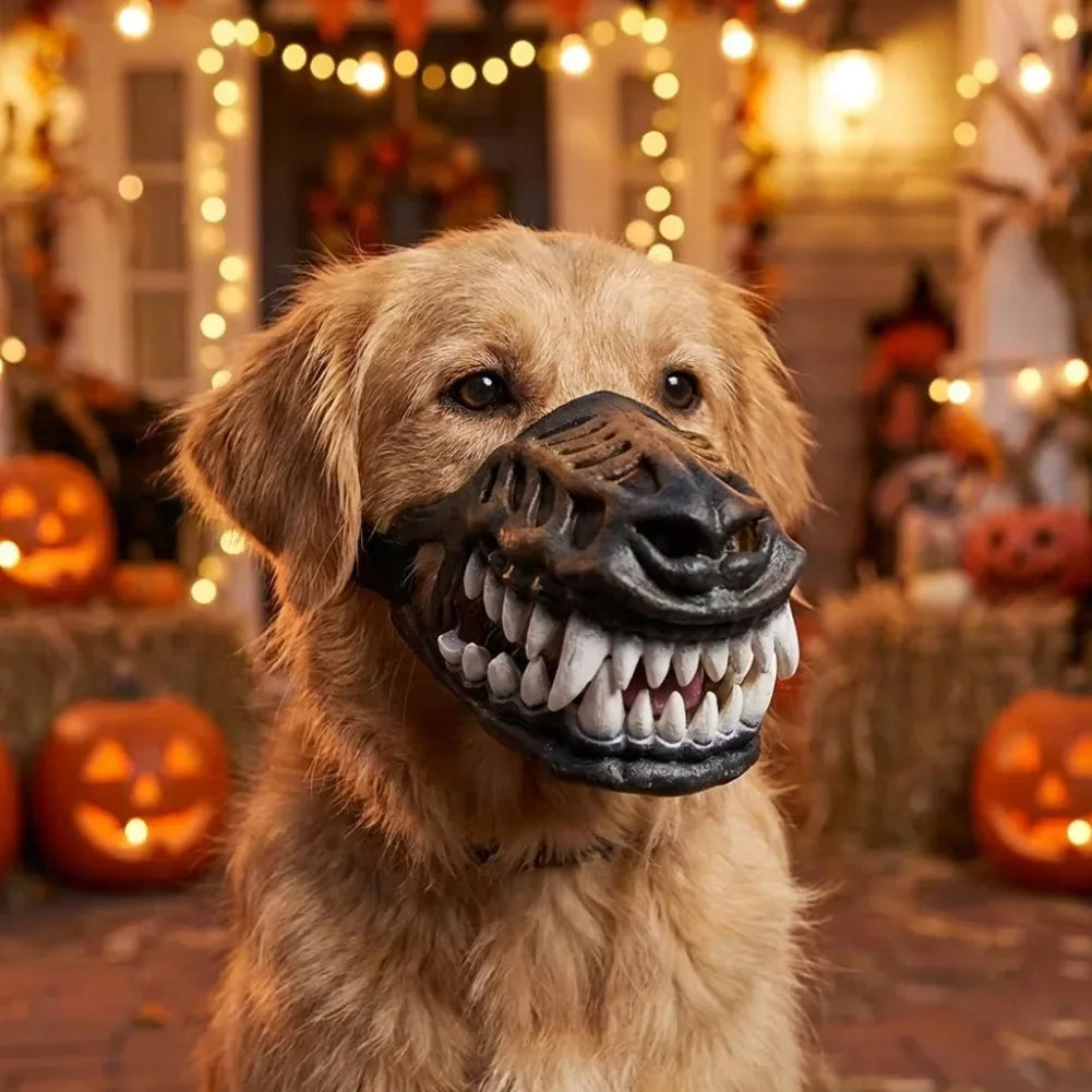 Dog Mask Halloween Mask Mobile Jaw Pet Dog Realistic Mischief Dog Mask Pet Teeth Halloween Role Playing Prop Medium Large Dog HIP