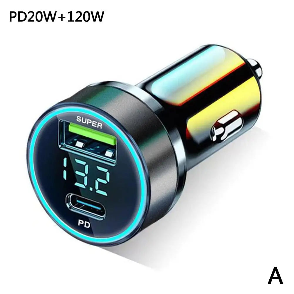 PD 20W Car Charger Super Fast Charge Adapter Type C USB 120W Portable For IPhone 14 Pro Max 13 12 11 IPad Airpods OnePlus HIP A