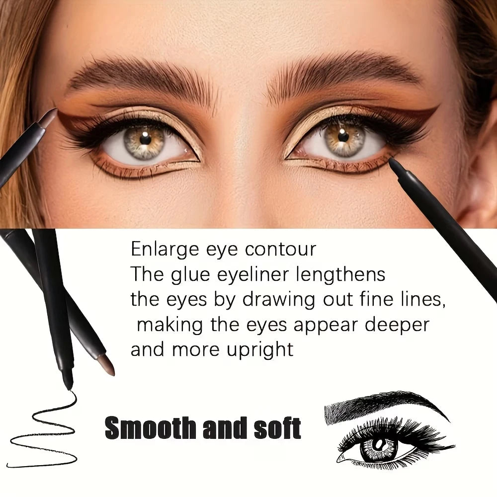 1/2/3pcs Automatic Retractable Eyeliner Gel Pens Smooth Application High-Pigment Matte Waterproof Lasting Under Eye Glue Makeup HIP