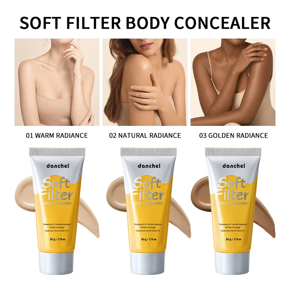 Waterproof Body Concealer Transfer Resistant Long Lasting High Coverage Natural Finish Makeup for Scars Spots Veins Tattoos HIP