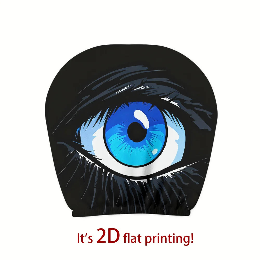2-Pack Goth Blue Eye Cartoon Car Headrest Covers | Universal Car Headrest Covers HIP