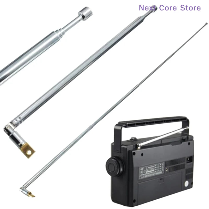 60cm 6-Section Telescopic FM/TV Replacement Antenna – Rotatable Replacement Antenna HIP Default Title