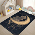 Black Gold Galaxy Cat Moon Star Non-Slip Area Rug Non-Slip Area Rug HIP 3 120x160-Felt