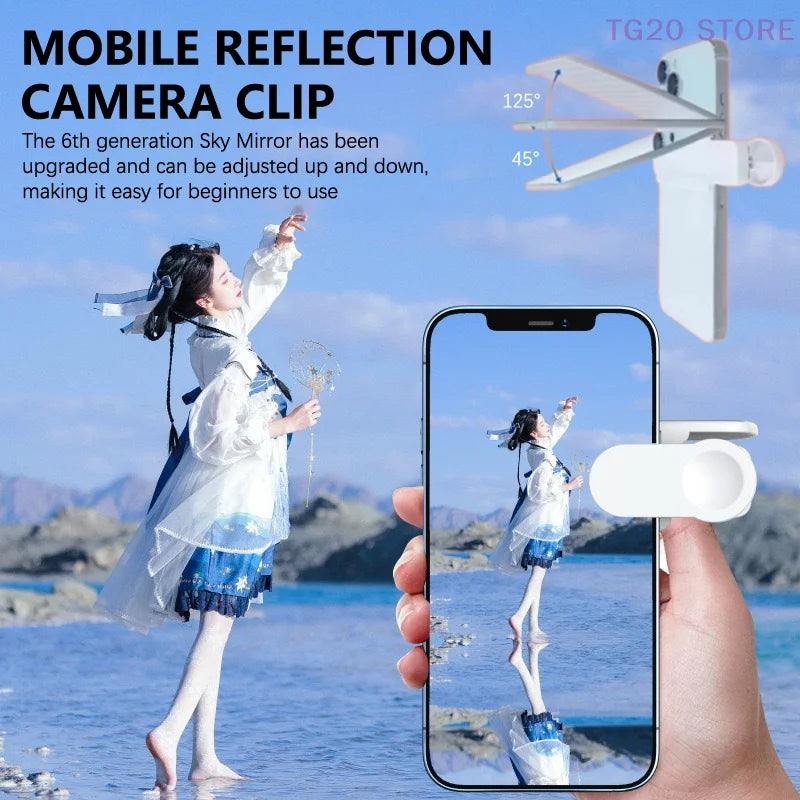 Sky Mirror Phone Reflection Shooting Clip – Adjustable Angle Phone Camera Clip HIP