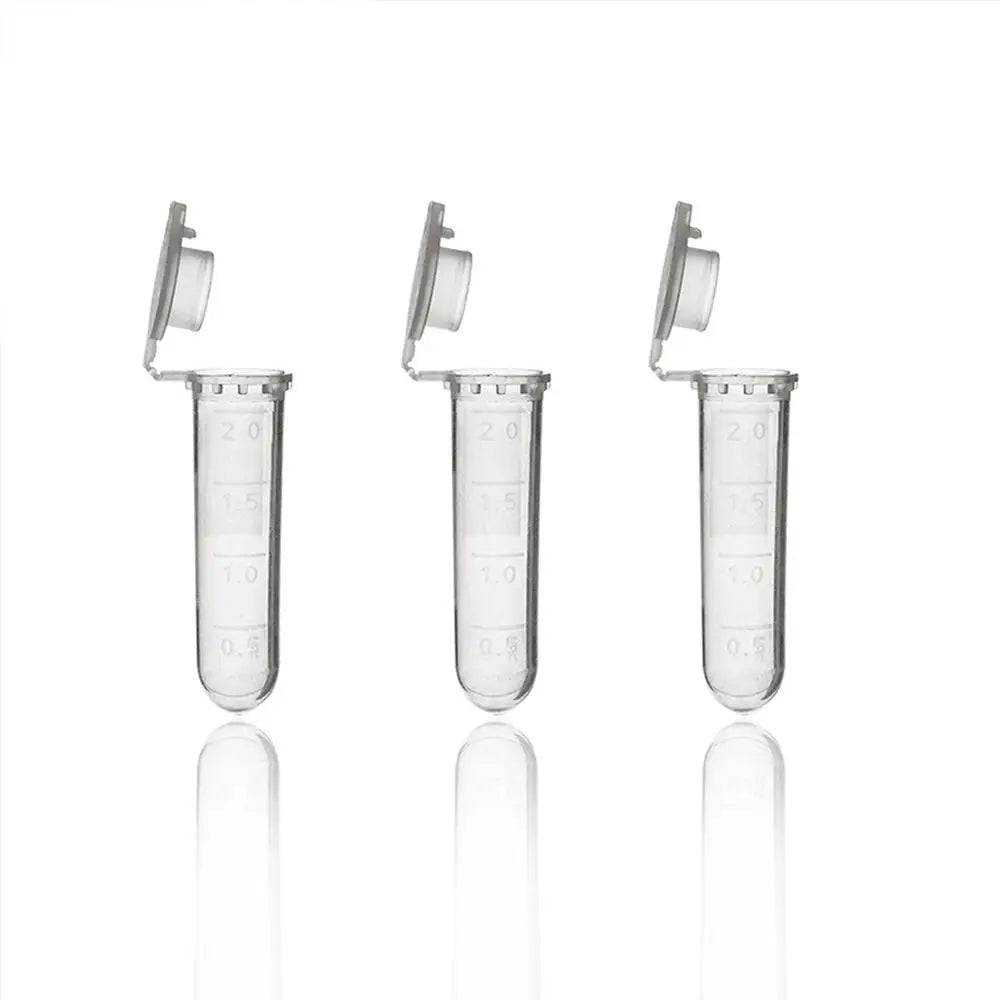 500-Pack 2ml Clear Plastic Micro Vials with Snap Cap Plastic Storage Vials HIP