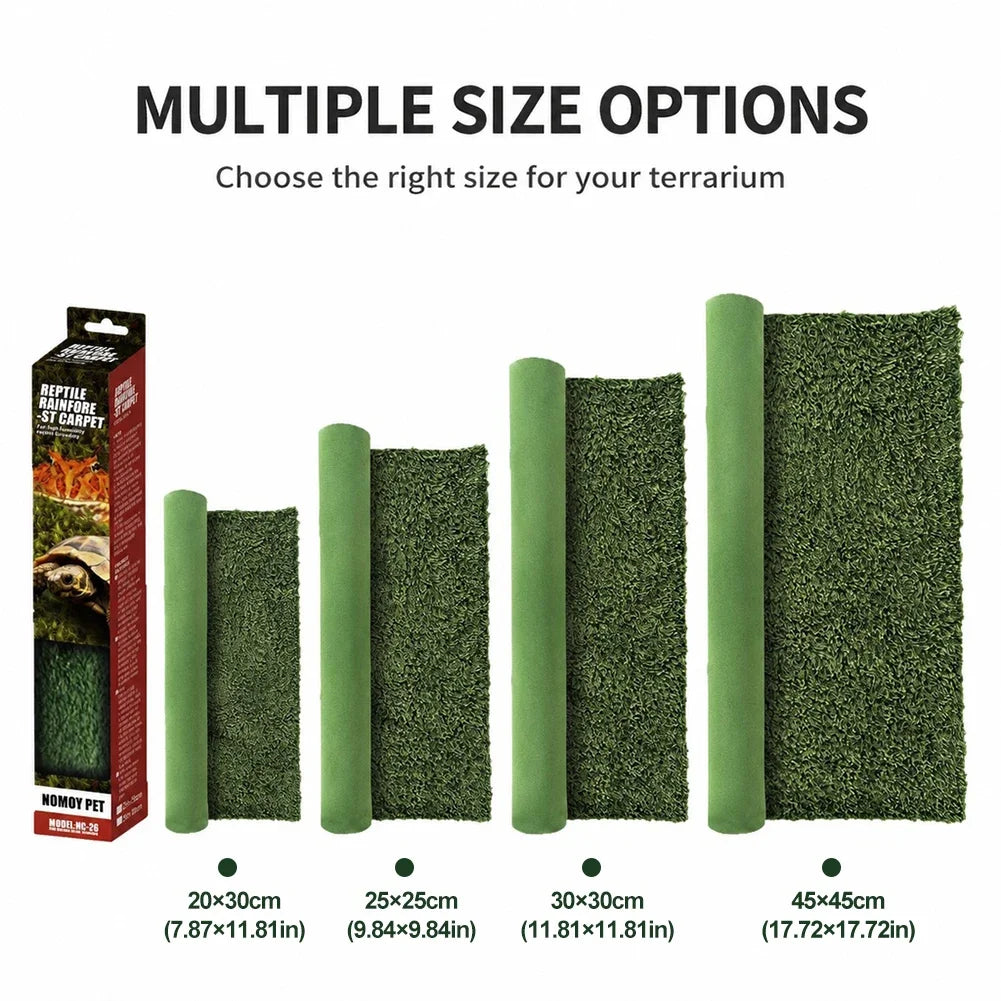 Soft Liner Fake Lawn for Gecko Frog Tortoise Lizard Snake Rainforest Reptile Carpet Washable Moss-Like Mat Moisture-Retaining HIP