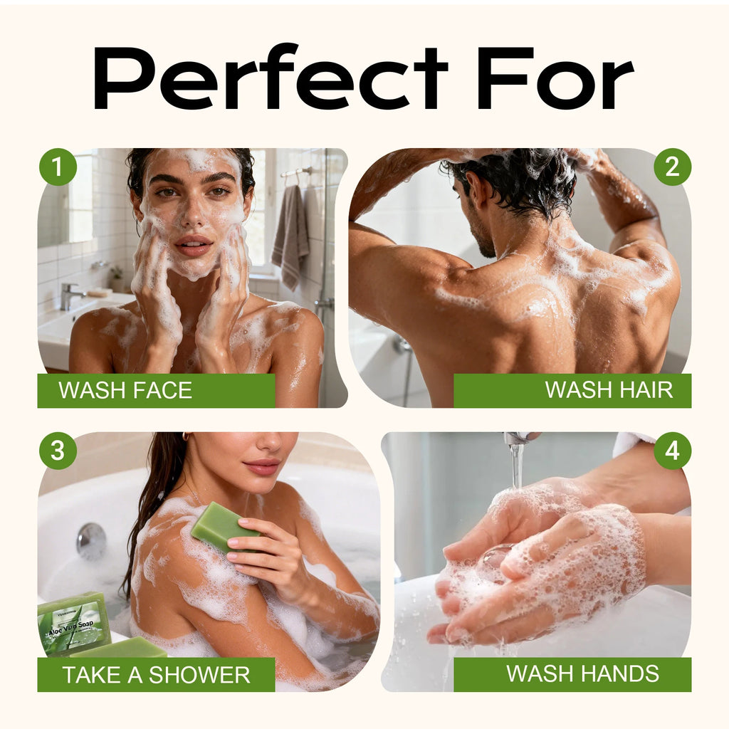 Aloe Vera Essential Oil Soap Bar – Cleansing & Hydrating Cleansing Soap Bar HIP