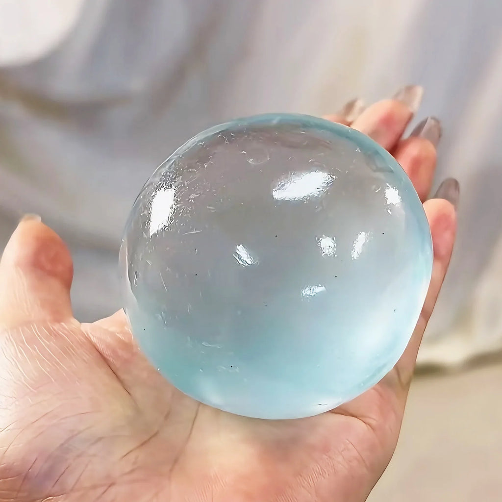 Maltose Mochi Squishy Fidget Ball – Soft Transparent Stress Toy Squishy Fidget Toy HIP Blue