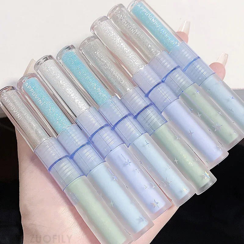 Double-headed Liquid Eye Shadow Matte Sequins Pearlescent Eye Makeup Lying Silkworm Brightening Droplet Tear Makeup Beauty Tools HIP