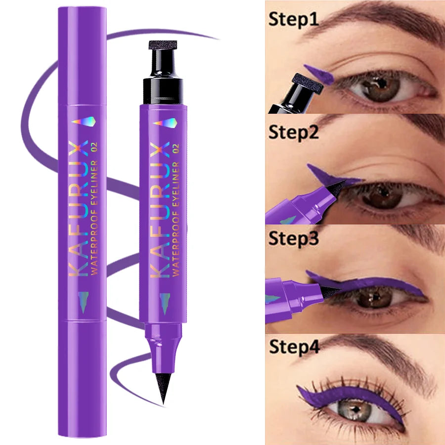 KAFURUX Star Stamp Eyeliner Pen – Waterproof, 3 Colors Stamp Eyeliner Pen HIP