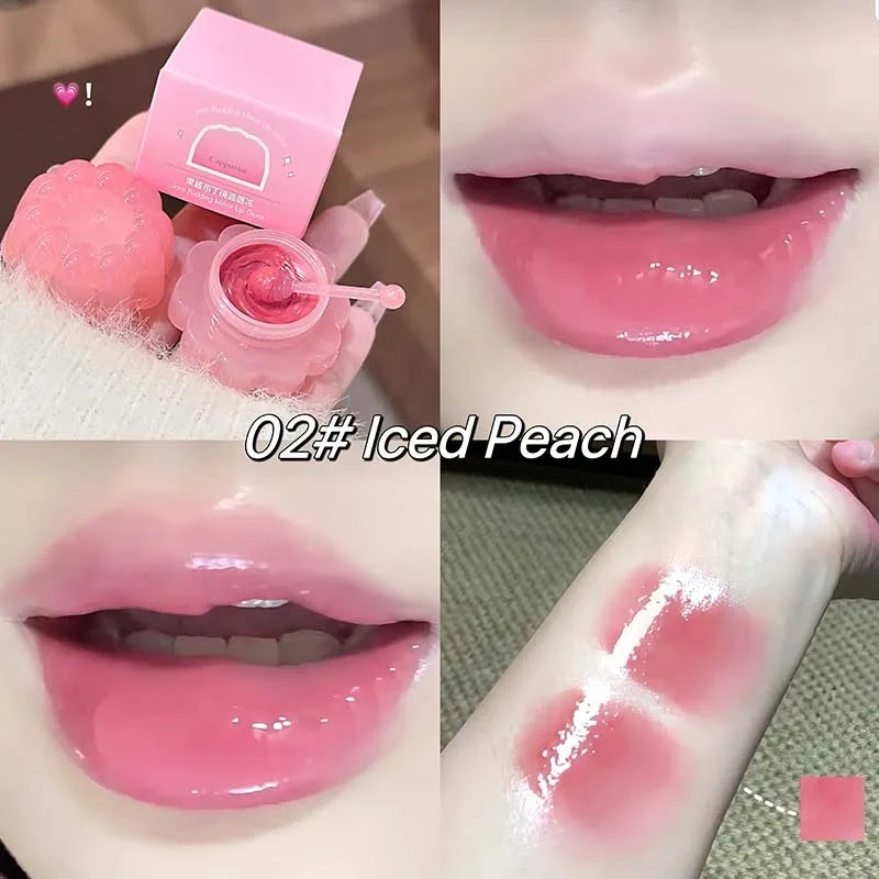 Jam Pudding Canned Lip Gloss Moisturizing Lasting Non-stick Cup Purple Watery Colored Lip Balm Long-lasting and Tender Lip Balm HIP 02