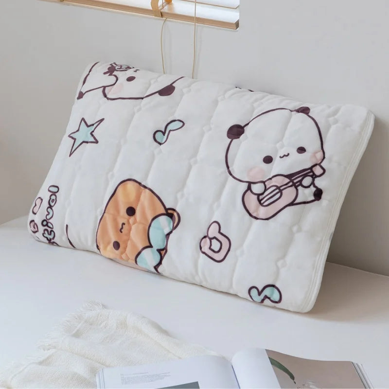 Cute Panda Flannel Pillowcase – Elastic Strap Pillow Cover Decorative Pillowcase HIP