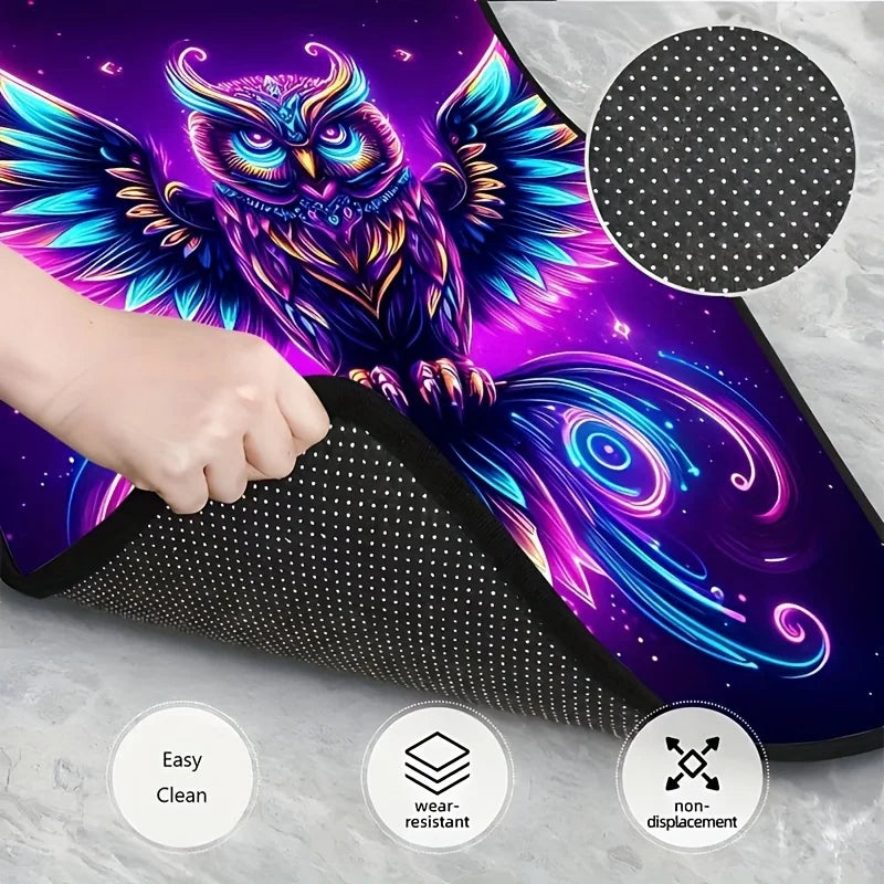4-Piece Purple Owl Car Floor Mats – Non-Slip Rubber Set Car Floor Mats HIP
