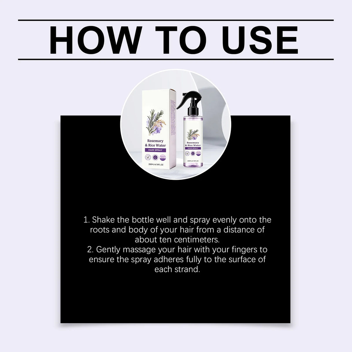 Rosemary Rice Water Leave-In Hair Mist – Frizz & Shine Spray Leave-In Hair Mist HIP