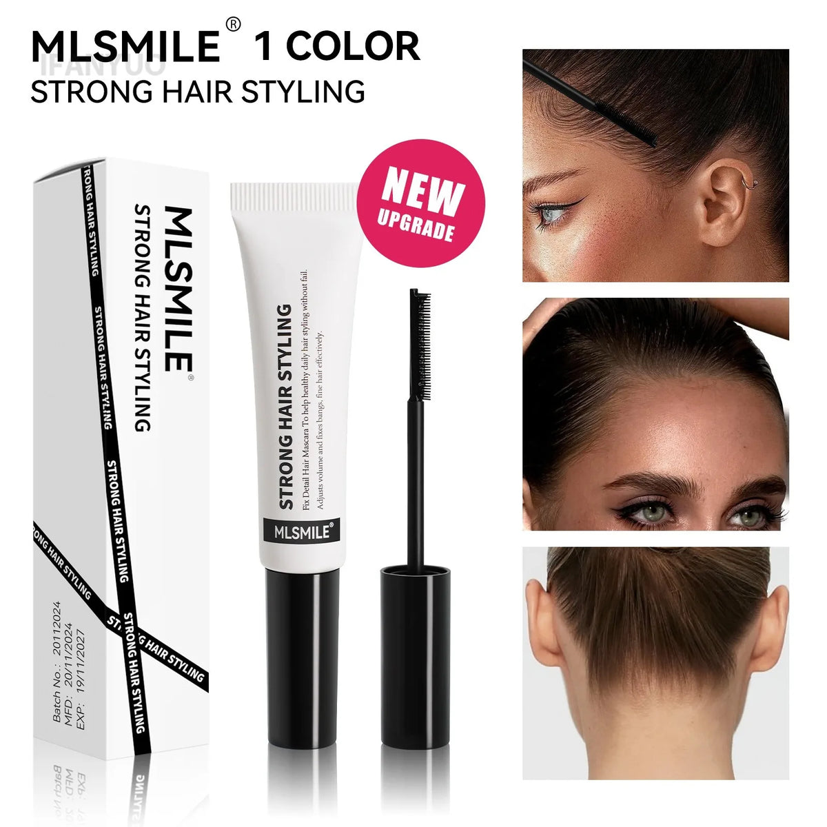 Portable Broken Hair Styling Gel Transparent Hair Shaping Wax Cream Smoothing Finishing Stick Mascara Brush Not Greasy Hair Care HIP