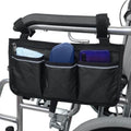 Wheelchair Armrest Hanging Bag – Multi-Pocket Waterproof Wheelchair Organizer Bag HIP Black
