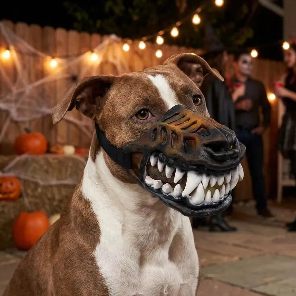 Dog Mask Halloween Mask Mobile Jaw Pet Dog Realistic Mischief Dog Mask Pet Teeth Halloween Role Playing Prop Medium Large Dog HIP