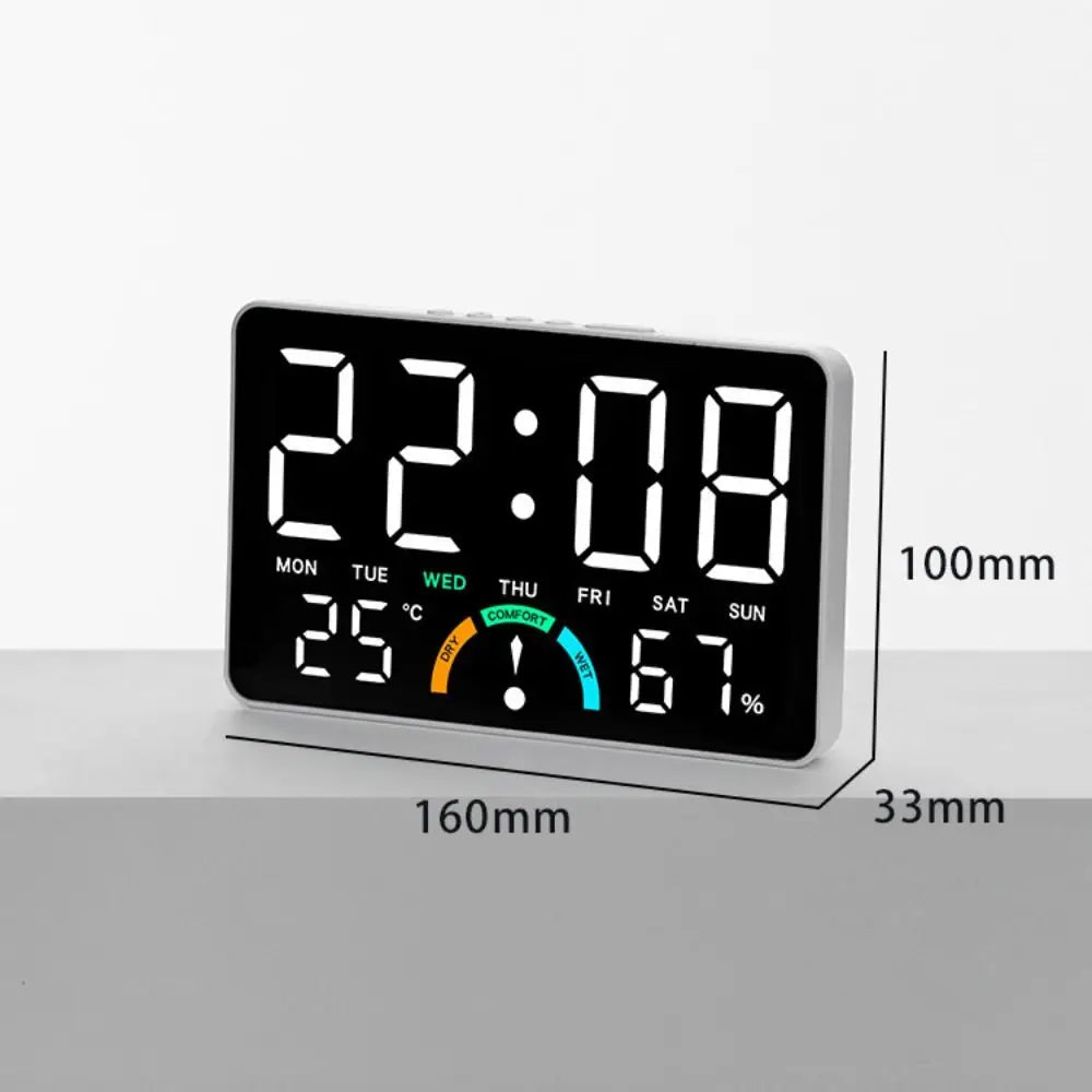 LED Digital Wall Clock – Date, Calendar & Temperature Display LED Wall Clock HIP