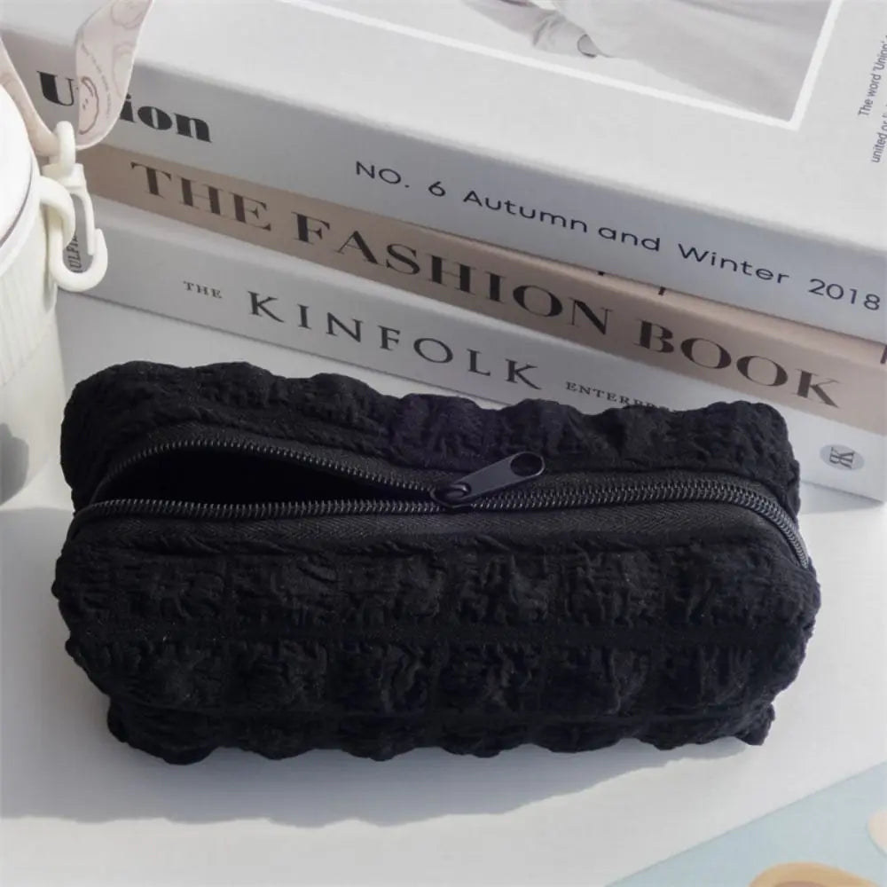 Kawaii Puffs Pencil Case – Cute Coin Purse & Makeup Bag Pencil Case Pouch HIP black