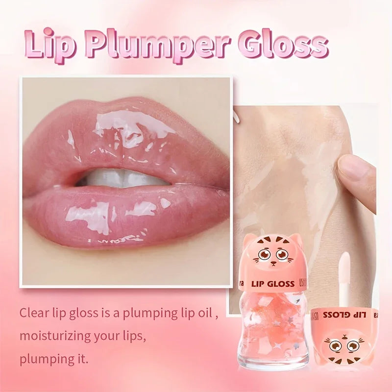 USHAS Hydrating Lip Gloss Plumper – High Shine Lip Oil Lip Gloss Plumper HIP