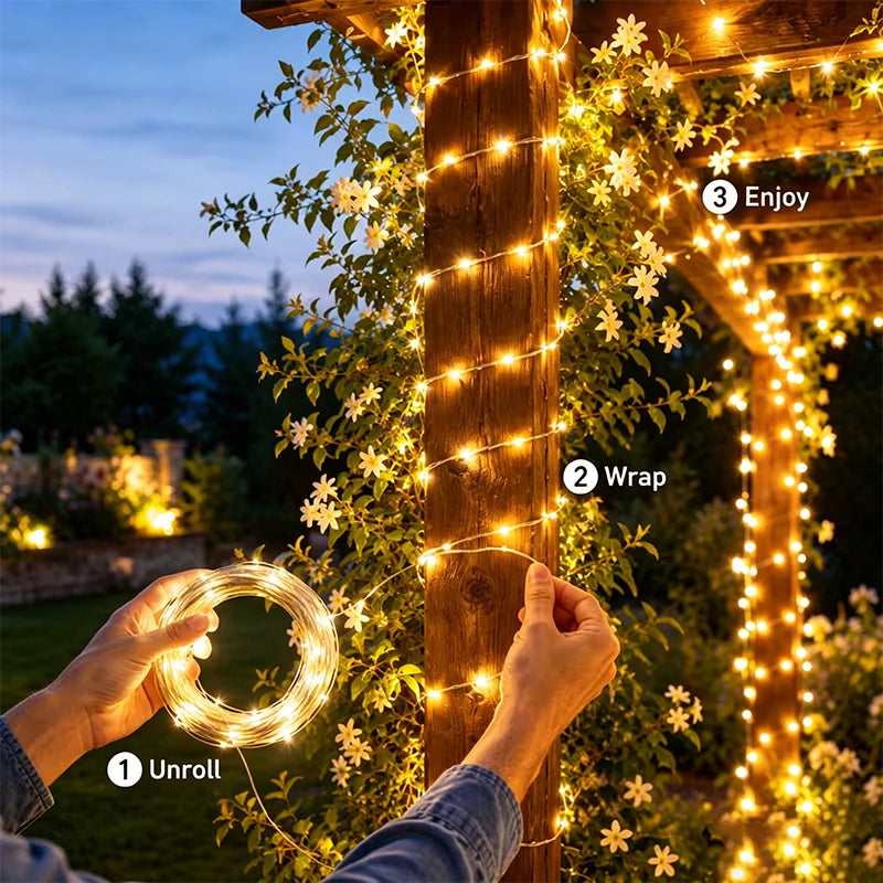 Solar Fairy String Lights 8 Modes IP65 Waterproof | Garden & Patio Solar String Lights HIP