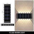 Heinast Solar Outdoor Wall Lamp IP65 Warm LED Up Down Light Solar Wall Light HIP Warm light 12LED 2PCS