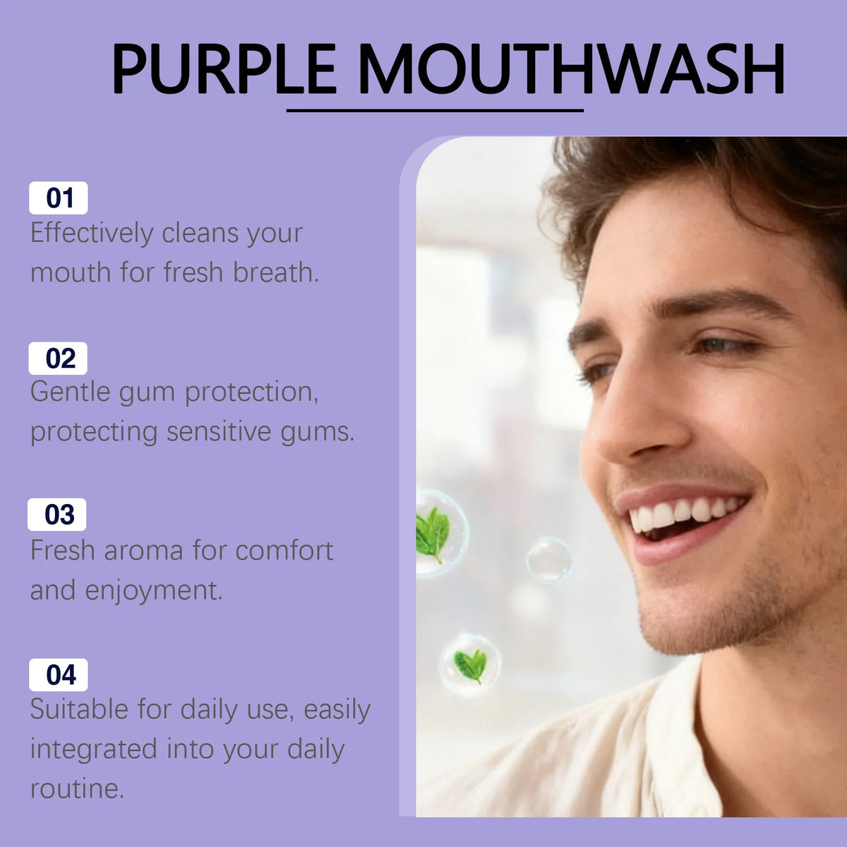 Purple Mint Mouthwash Strips – Fresh Breath & Brightening Mouthwash Sachets HIP