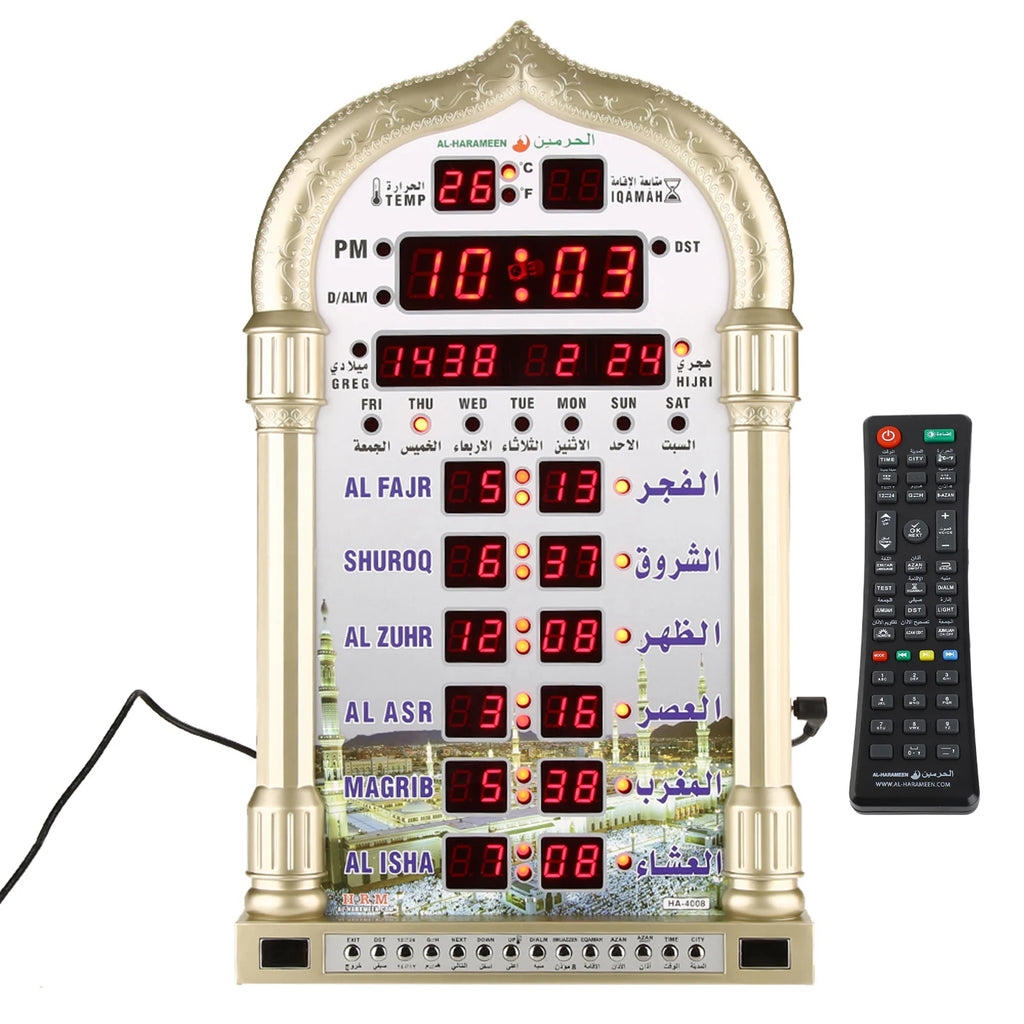 Clock Digital Clock Digital Islamic Clock Wall Calendar Mosque Digital Islamic Clock Muslim Gift Alarm Azan Prayer Islamic Clock HIP