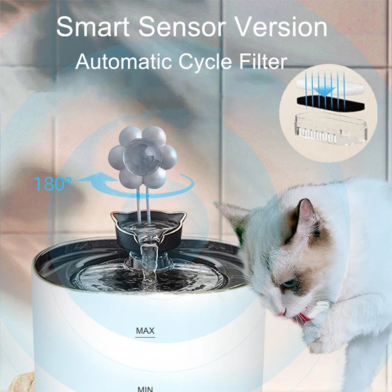 Cat Fountain Pets Water Fountain Cats Dispenser Auto Filter USB Electric Mute Cat Drinker Bowl Recirculate Filtring Drinker HIP
