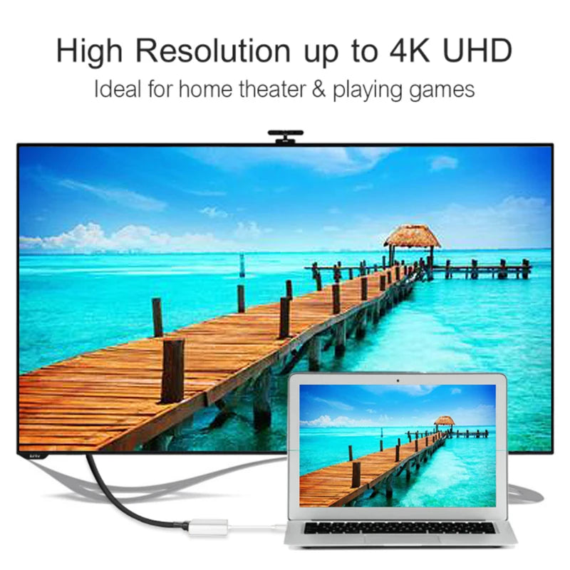 USB-C to HDMI 4K Adapter Hub – USB 3.0 & Type-C Charging USB-C Multiport Adapter HIP