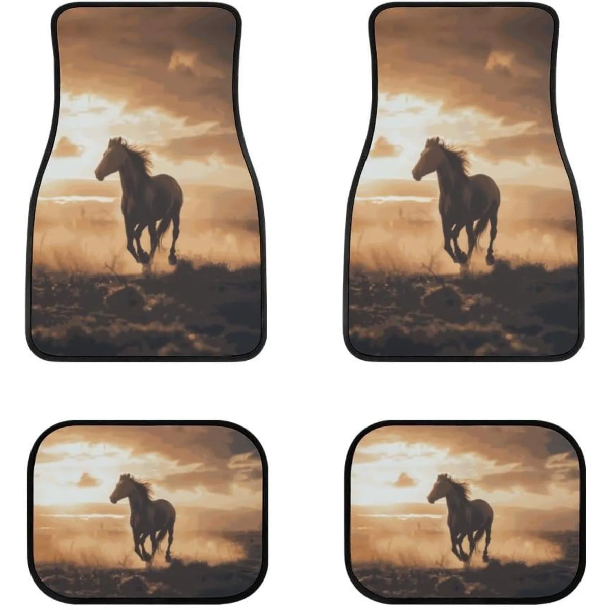 4-Pc Horse Car Floor Mats – Universal Fit SUV Truck Sedan Auto Floor Mats HIP 1