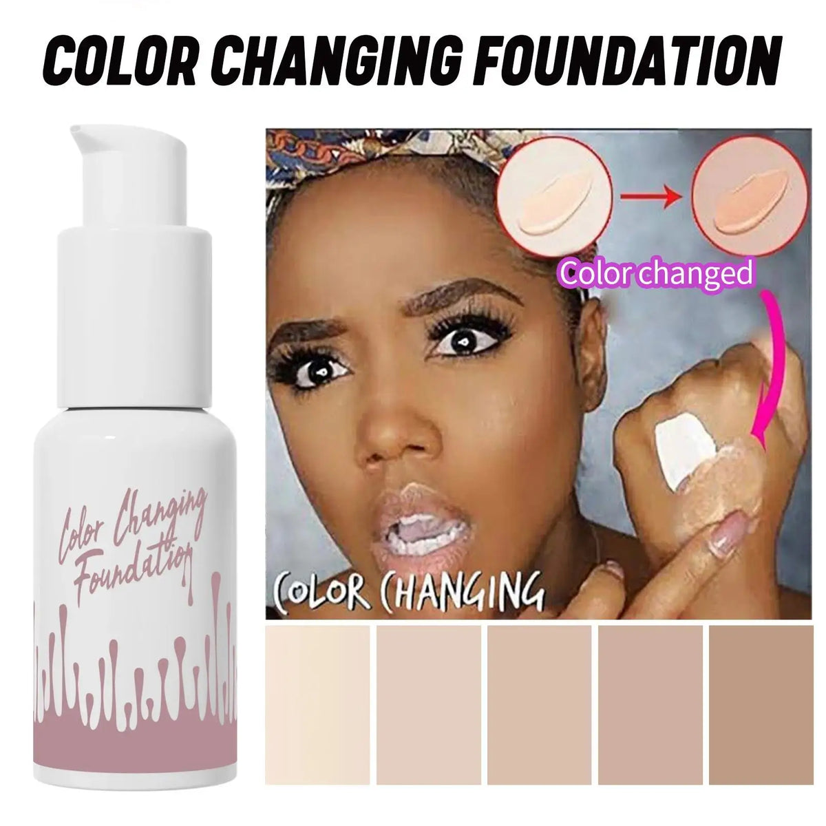 Hello Kiss Color-Changing Liquid Foundation – Oil Control Liquid Foundation HIP