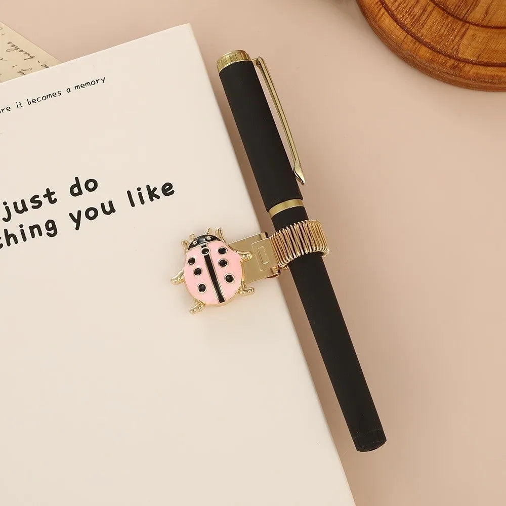 Metal Ladybug Pen Clip Bookmark – Enamel Spring Clip Pen Clip Bookmark HIP