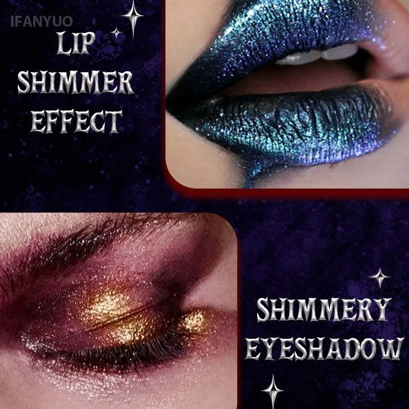 15‑Color Shimmer Metallic Glitter Lip Stick Waterproof High Pigment Shiny Lip Makeup Halloween Cosplay Stage Party Look Cosmetic HIP