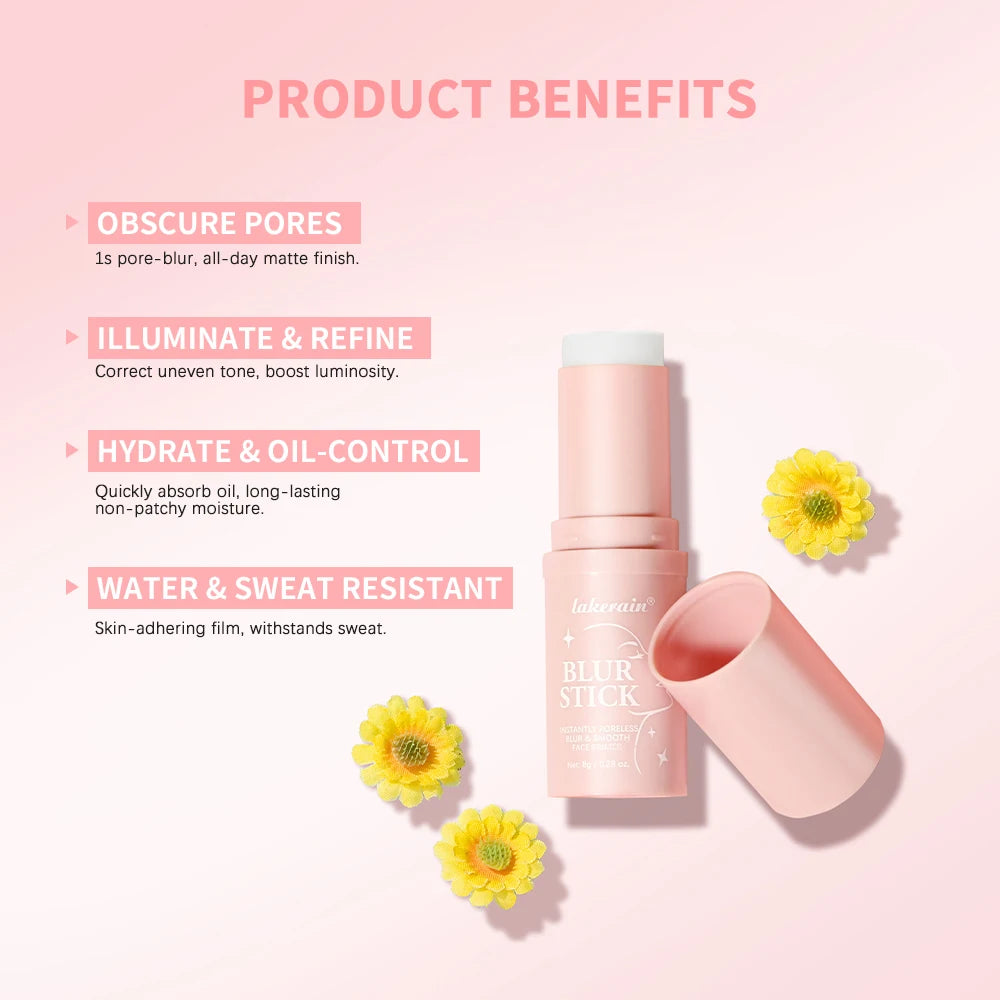Blur Stick Instant Pore Eraser Primer Makeup Long-Lasting Oil Control Moisturizing Matte Finish Blur Pores Makeup HIP