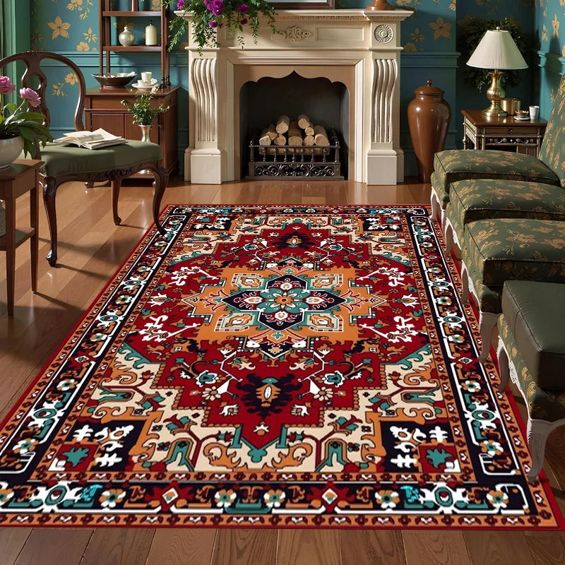 Vintage Persian Red Geometric Area Rug | Non-Slip Floor Mat Geometric Area Rug HIP 4 50x80-Felt