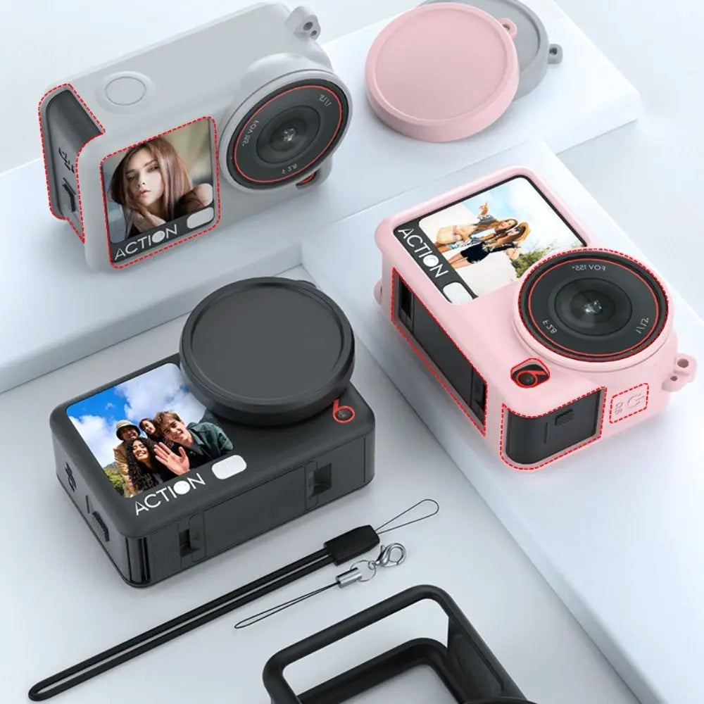 Silicone Shockproof Case + Anti-Lost Rope for DJI Osmo Action 6 Camera Protective Case HIP