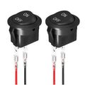 2PCS ON/OFF 20mm Round Switch 12 Volt 2 Pin Toggle Switch 12V Automotive Rocker Switch With Wire for Car Boat Automotive RV HIP 02