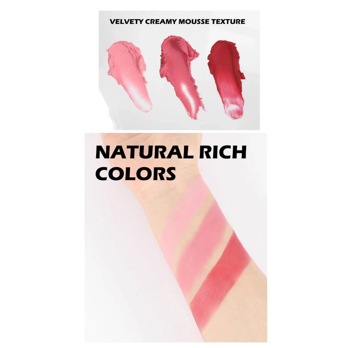 Handaiyan 3-in-1 Matte Blush Palette – Lips, Cheeks & Eyes Cream Blush Palette HIP