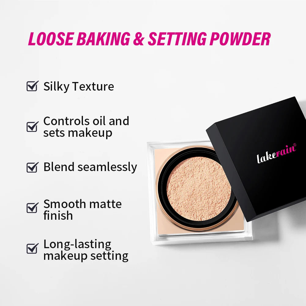 Loose Baking and Setting Powder Cosmetics Long Lasting Oil Control Natural Face Matte Waterproof BrighTening Loose Powder HIP